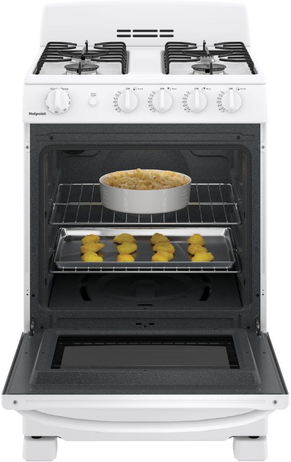 Hotpoint® 24" White Freestanding Gas Range-2