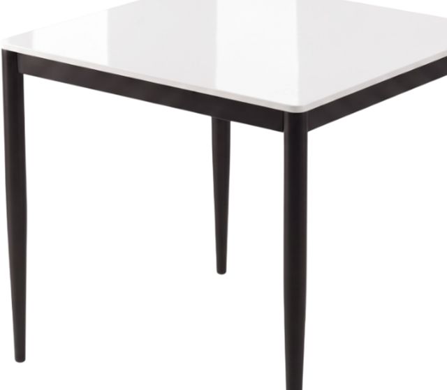 Cramco Marta Super White Glass Top Dining Table with Matte Black Base-1