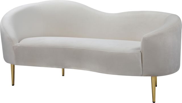 Meridian Furniture Ritz Cream Velvet Loveseat-0