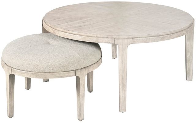 Universal Explore Home™ Dwell Monique Linen/River Rock Bunching Ottoman-2