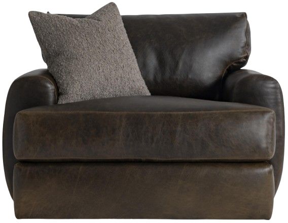 Bernhardt Cameron Bernhardt Living Brown Leather Swivel Chair-3