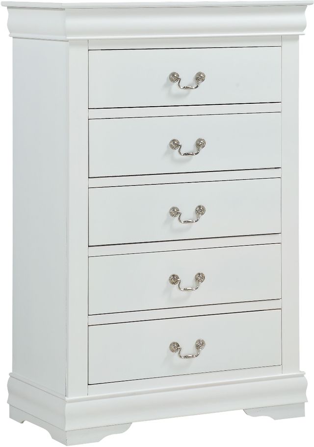 Crown Mark Louis Philip White 5-Drawer Chest-0