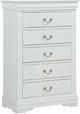 Crown Mark Louis Philip White 5-Drawer Chest-0
