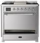 Ilve® Majestic III 36" Stainless Steel Pro Style Dual Fuel Liquid Propane Range with Solid Door and Chrome Trim-3