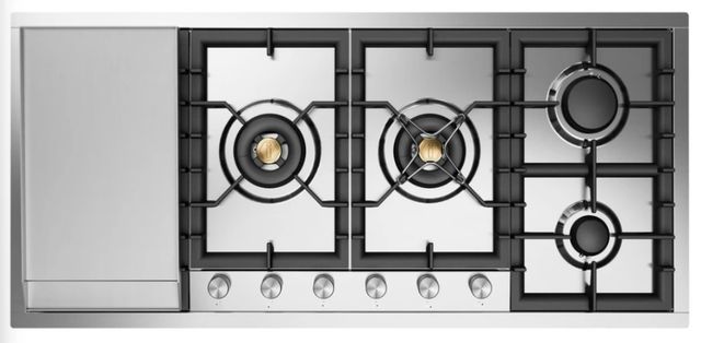 Ilve® Professional Plus II 48'' Stainless Steel Liquid Propane Gas Cooktop with Griddle-0
