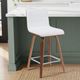 Armen Living Vienna 3-Piece Walnut/White Swivel Barstool Set-1