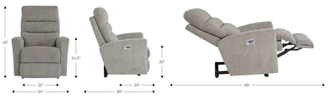 La-Z-Boy® Liam Twilight Power Wall Recliner with Headrest and Lumbar-1