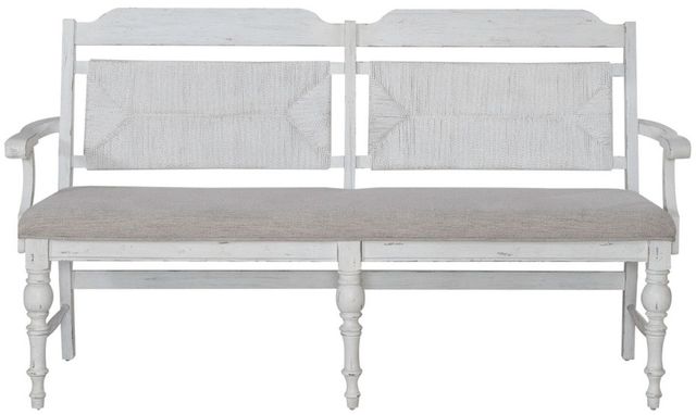 Liberty Furniture River Place Gray/Riverstone White Panel Back Bench-2