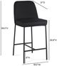 TOV Furniture Sydney 2-Piece Black Velvet Counter Stool-2