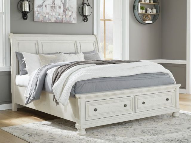 Signature Design by Ashley® Robbinsdale Antique White California King Storage Sleigh Bed-4