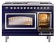 Ilve® Nostalgie II Noblesse 48'' Midnight Blue Pro Style Dual Fuel Range with Chrome Trim-4