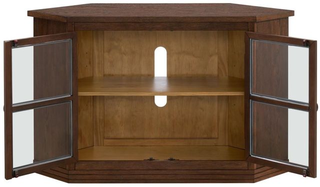 Martin Svensson Brown Glass Door Corner TV Stand-4