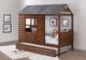 Donco Kids Rustic Walnut Twin Cabin Low Loft With Trundle Bed-2