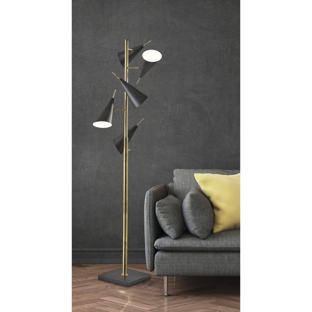Adesso® Owen Antique Brass/Black Tree Lamp-2