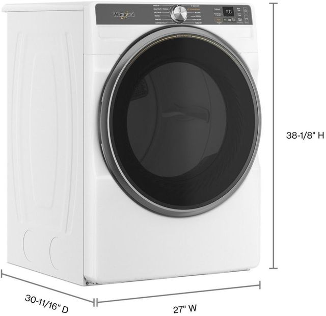 Whirlpool® 7.4 Cu. Ft. White Front Load Gas Dryer-1