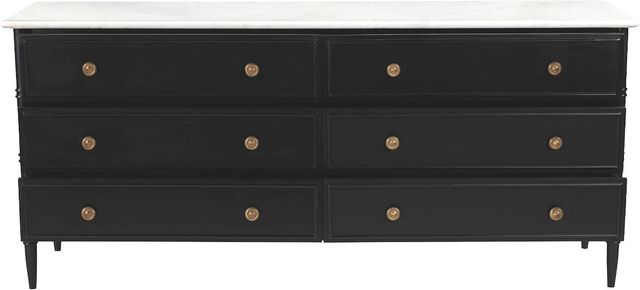 Moe's Home Collection Eleanor Black Dresser with White Marble Top-1