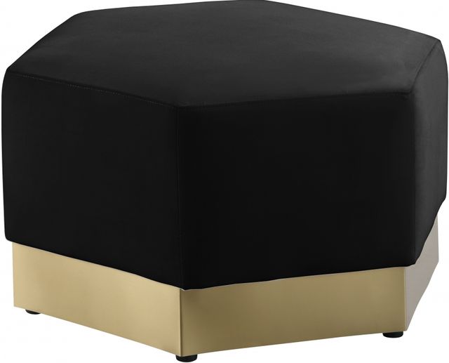 Meridian Furniture Marquis Black Velvet Ottoman-2