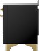 Ilve® Majestic III 48" Glossy Black Pro Style Induction Range with Triple Glass Door and Brass Trim-4