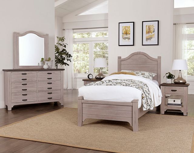LM Co Home By Vaughan-Bassett Bungalow Home by Ben & Erin Napier Dover Gray/Folkstone 1-Drawer Nightstand-2