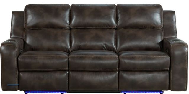 Intercon Silhouette Bolero Coffee Dual Power Sofa-0