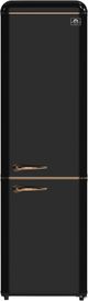 FORNO® Storico Alta Qualita 22" 9 Cu. Ft. Black Retro Counter Depth Bottom Freezer Refrigerator with Copper Tone Handle-0