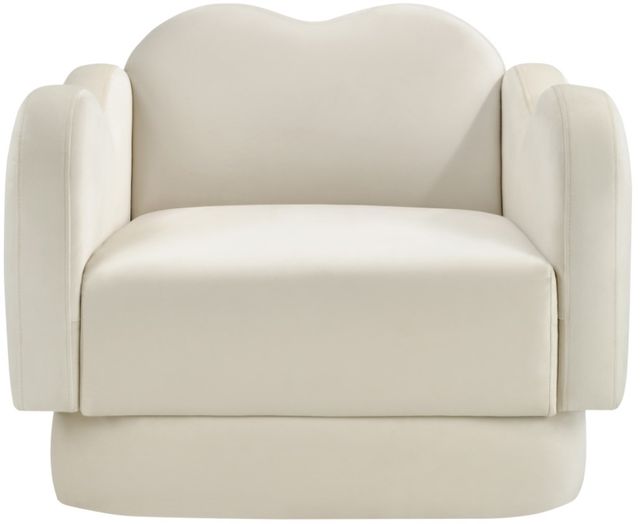 Meridian Furniture Bloom Cream Velvet Upholstered Accent Chair-1