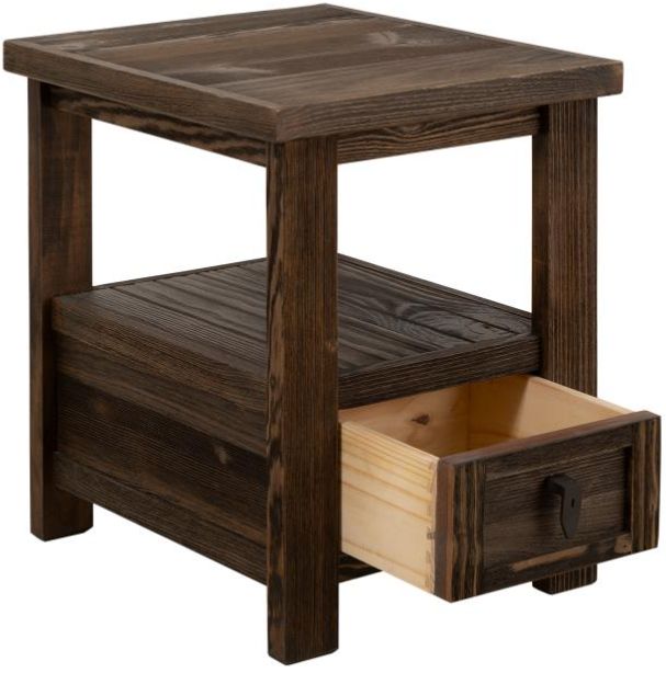 International Furniture Direct Dutton Brown Chairside Table-4