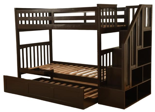 Kodiak Furniture Kelcie Dark Chocolate Twin/Twin Bunk Youth Bed with Trundle -2