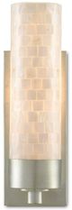 Currey & Company Abadan Pearl/Silver Leaf Wall Sconce-2