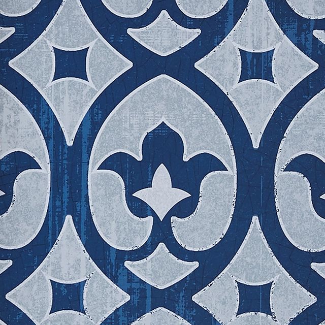 Olliix by Madison Park Patterned Tiles 3 Pieces Navy Paper Printed with Gel Coat and Framed Wall Decor Set-3