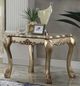 ACME Furniture Dresden Bone End Table with Gold Patina Accents-1