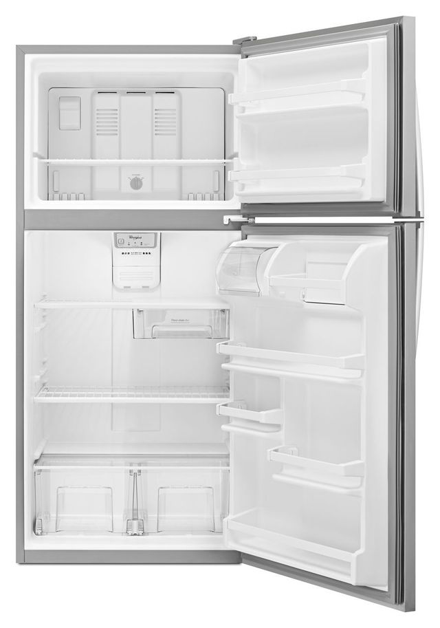 Whirlpool® 18.2 Cu. Ft. Monochromatic Stainless Steel Top Freezer Refrigerator-2