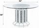 ACME Furniture Noralie Glass Top Dining Table with Column Mirrored Base-2