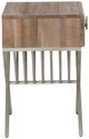 Michael Amini® Hudson Ferry Driftwood/Silver Side Table-2