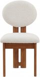 Meridian Furniture Napa Cream/Walnut Boucle Upholstered Dining Chair-1