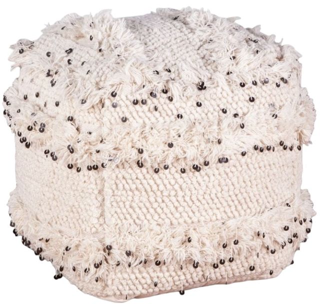 Home Trends & Design Marrakech 	Gray Septarian/White Ottoman -0