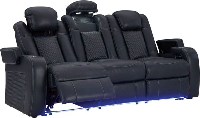 Signature Design by Ashley® Fyne-Dyme Sapphire Power Reclining Sofa with Adjustable Headrest-4