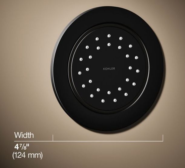 KOHLER® WaterTile® Matte Black 2.0 GPM Round 27-Nozzle Single-Function Body Spray-3