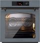 Ilve Nostalgie II 30” Blue Gray Pyrolytic Single Electric Wall Oven with Burnished Trim-0