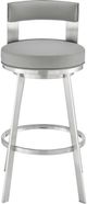 Armen Living Flynn Brushed Stainless Steel/Light Gray Swivel Counter Stool-3
