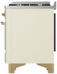 Ilve® Majestic III 48" Antique White Pro Style Dual Fuel Natural Gas Range with Solid Door and Brass Trim-3