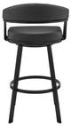 Armen Living Bronson Matte Black 29" Bar Swivel Bar Stool-4