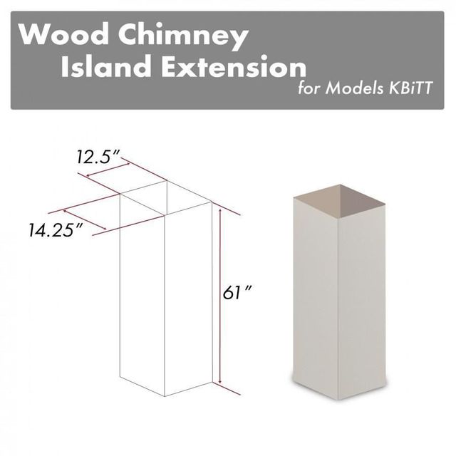 ZLINE 61" Cottage White Island Hood Extension-2
