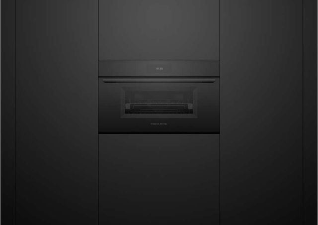 Fisher & Paykel Series 9 Minimal 30" Black Glass Compact Combination Steam Oven-2