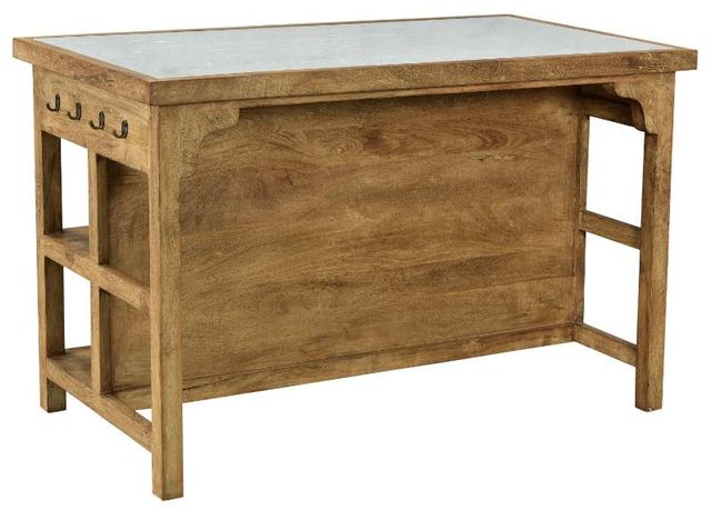Dovetail Furniture Belding Medium Brown Natural Kitchen Island-2