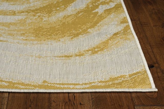 KAS Rugs Provo Ivory/Gold Strokes 5'x8' Area Rug-1