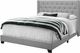 Monarch Specialties Inc. Grey Linen with Chrome Trim Queen Bed-0