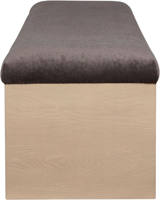 Meridian Furniture Lawson Brown/Natural Velour Fur Fabric Bench-2
