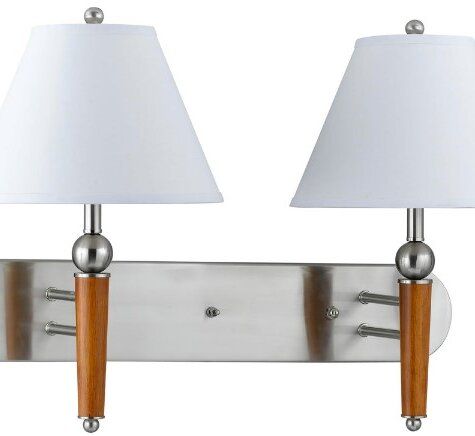 Cal® Lighting & Accessories Brushed Steel/Espresso Wall Lamp-0