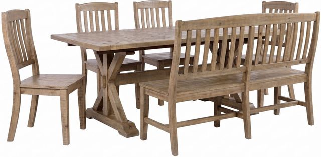 Jofran Inc. Carlyle Crossing 6-Piece Brown Dining Table Set-0